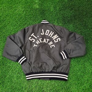 Vintage St-Johns Theatre Varsity Bomber Jacket Large 24x26 Black
